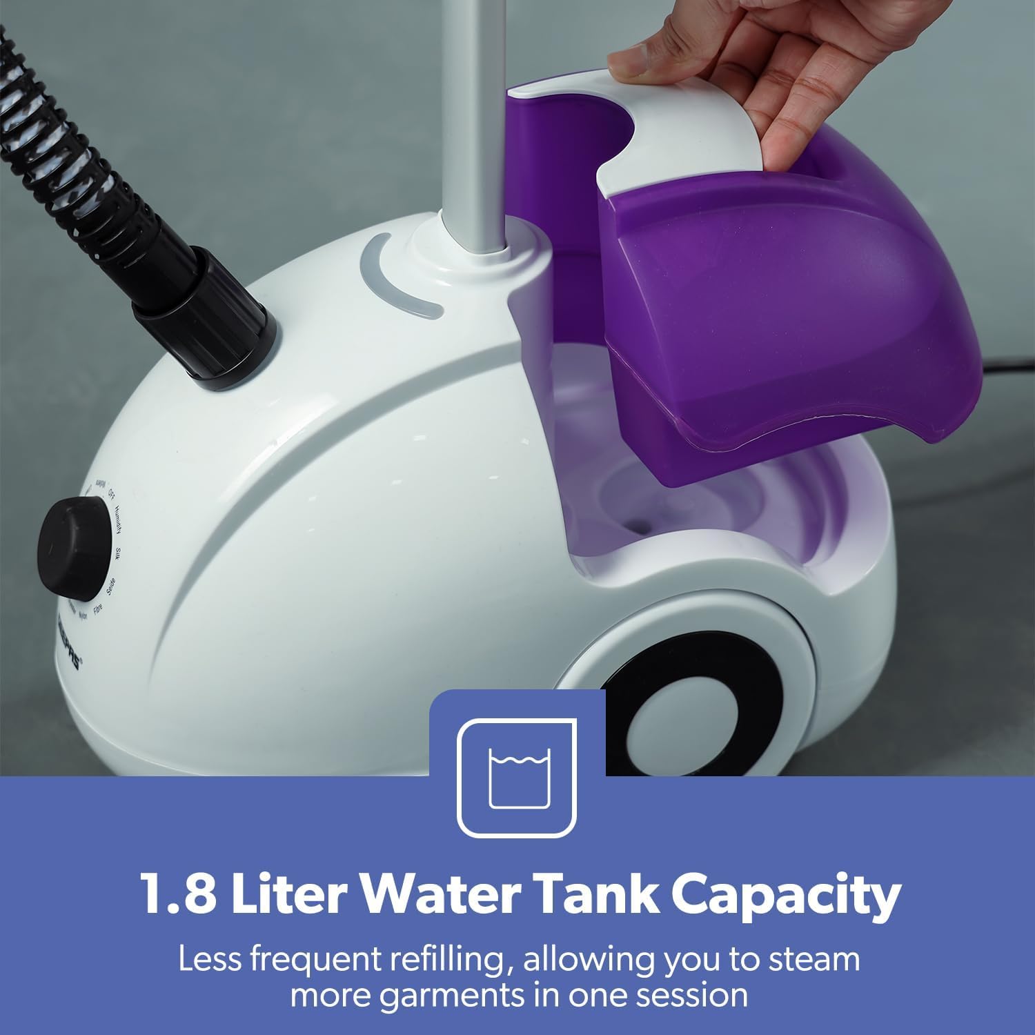 2000W Upright Garment Steamer 1.8L Tank 11 Modes 50 Min Steam