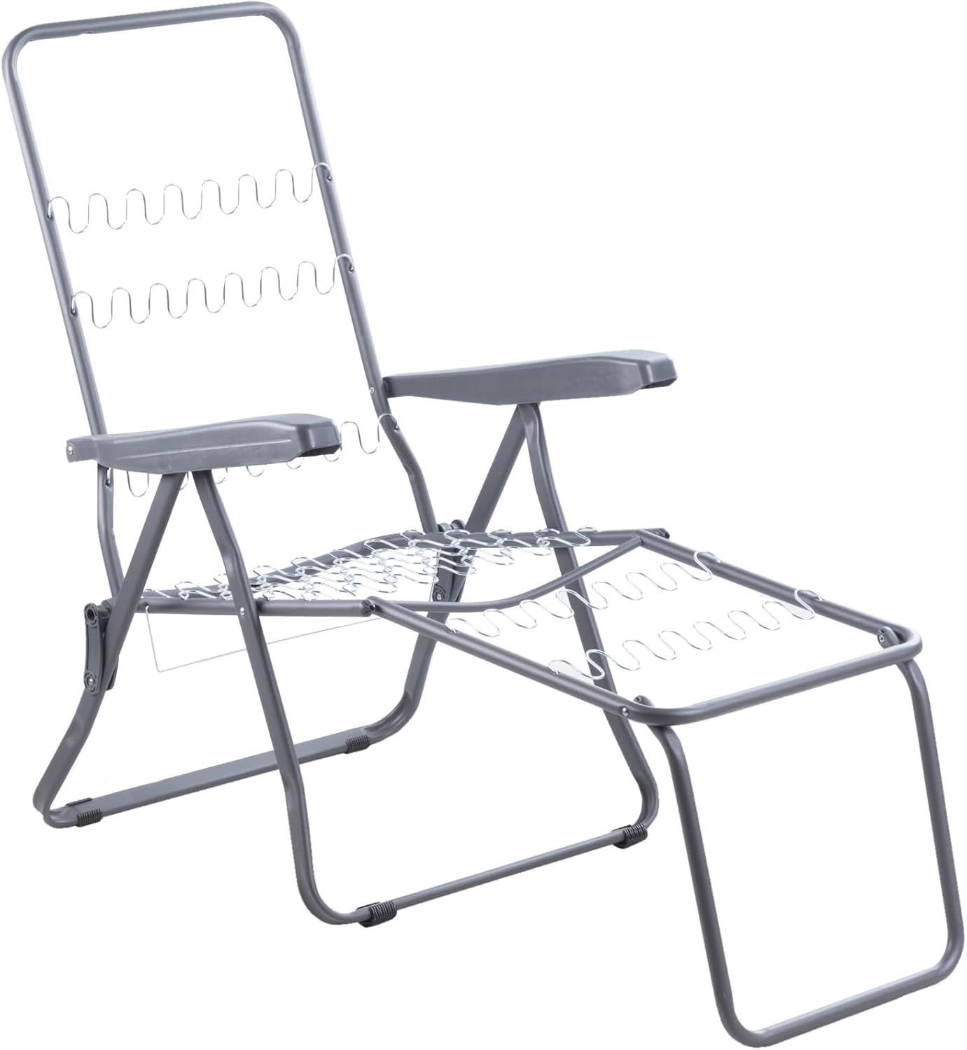 Luxury Garden Sun Lounger with Cushion 5 Position Grey