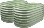 Tall Raised Garden Bed Set 2 Galvanised Steel Planter 120x60x60cm