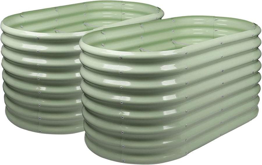 Tall Raised Garden Bed Set 2 Galvanised Steel Planter 120x60x60cm