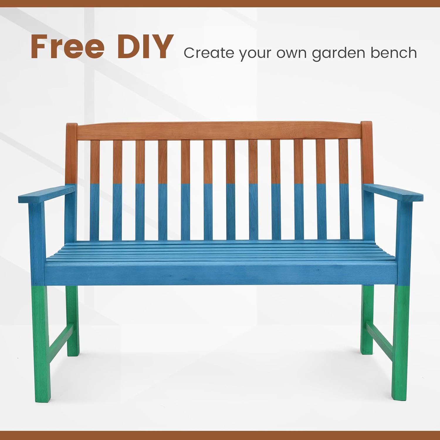 2 Seater Eucalyptus Wood Garden Bench Patio Loveseat Seat