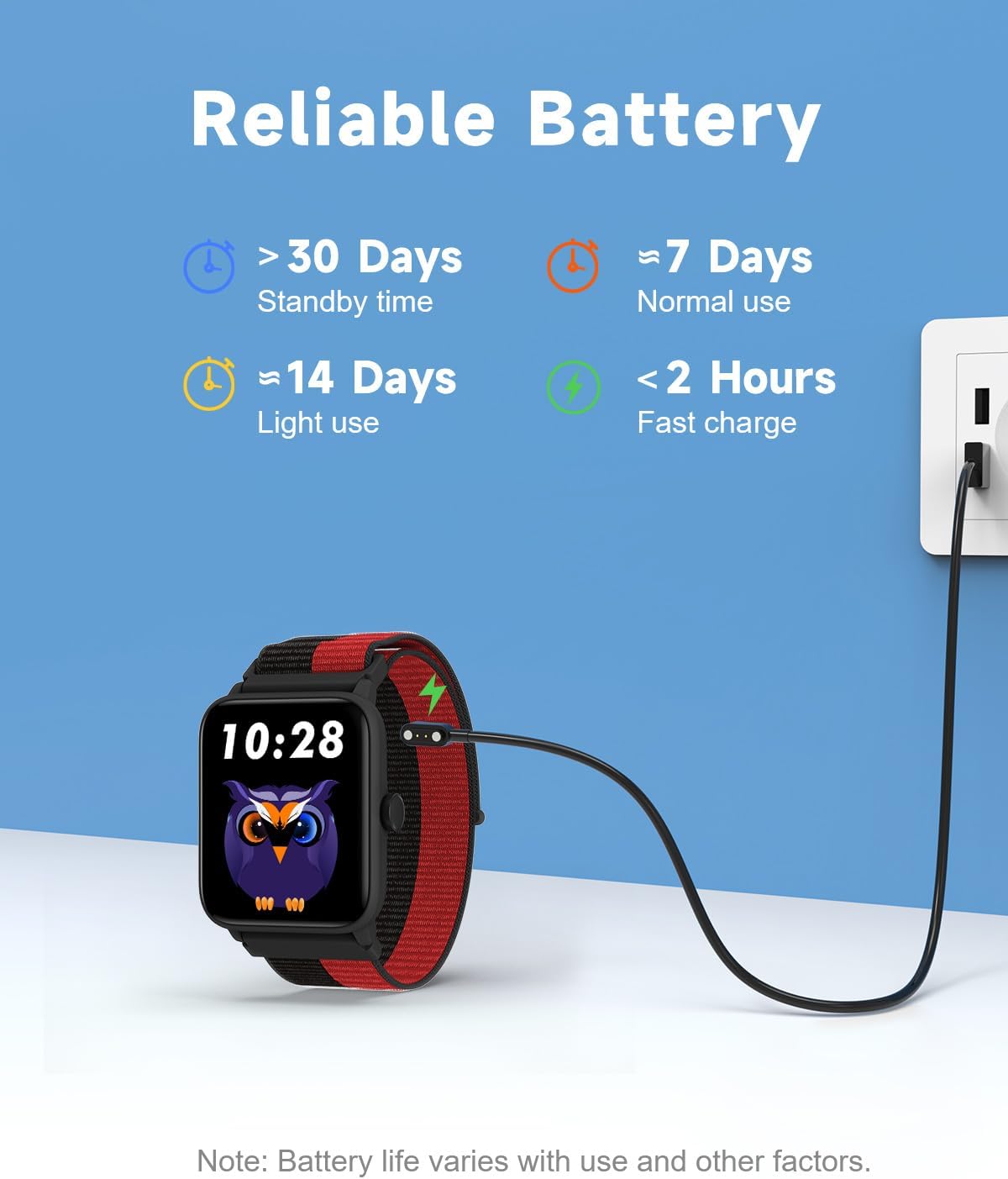Kids Fitness Smart Watch Waterproof Heart Rate Games