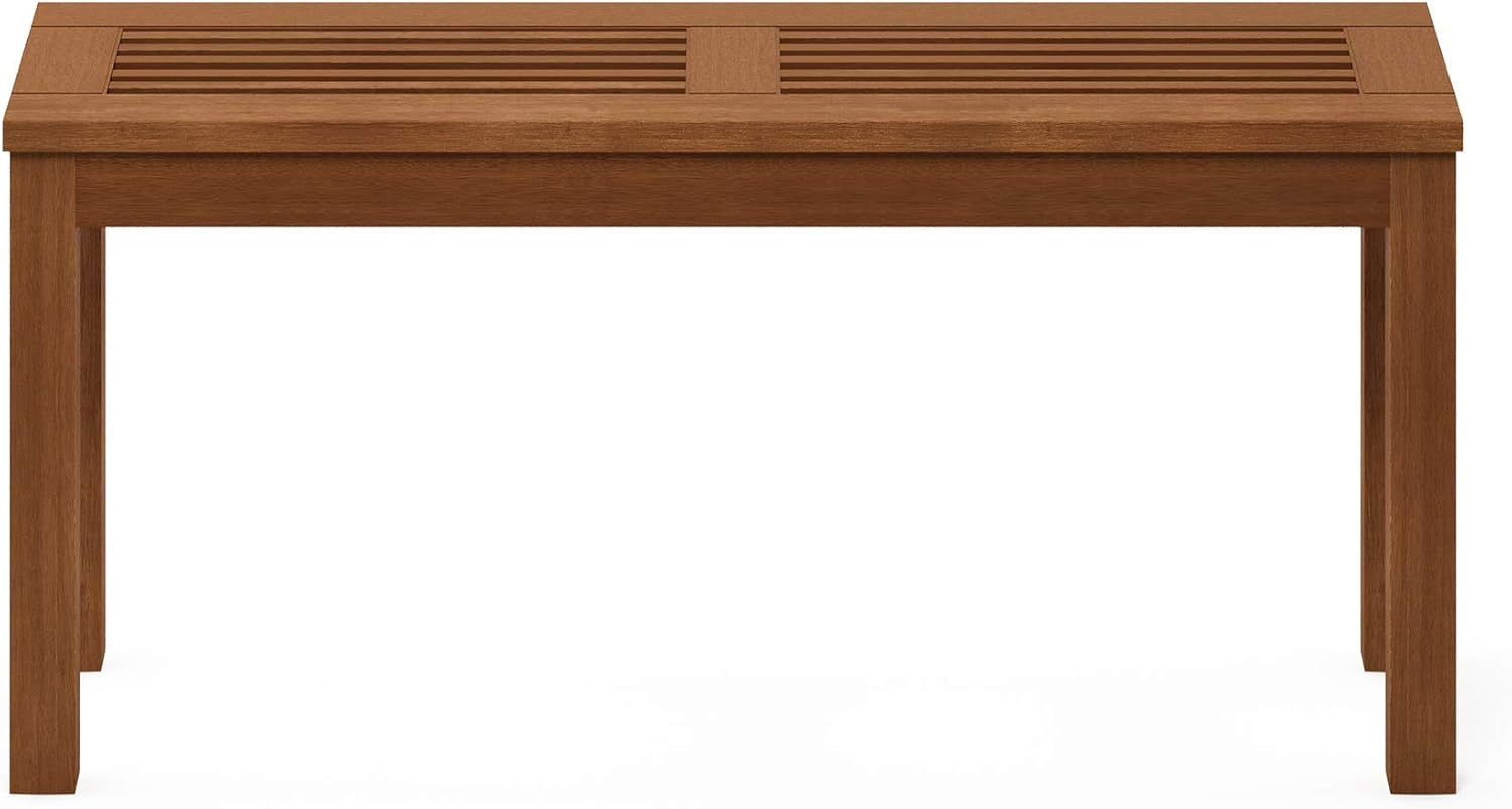 Backless Wooden Garden Bench Outdoor Patio Seat 100cm