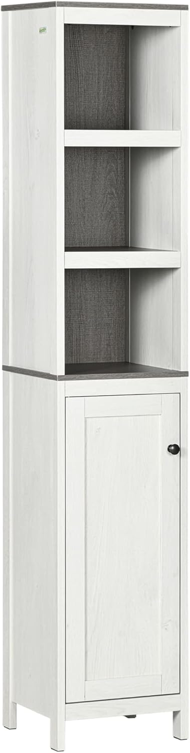 Tall Bathroom Storage Cabinet Antique White Shelf Unit