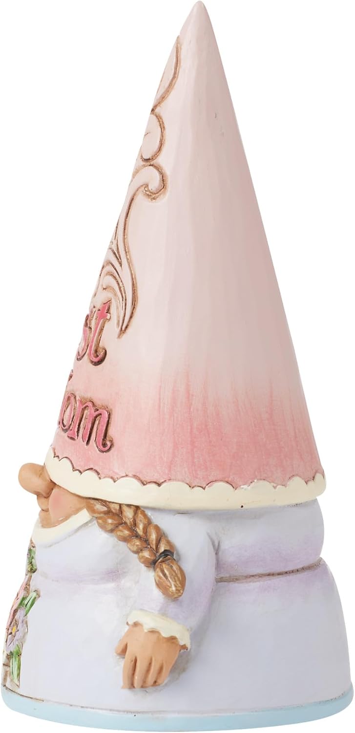 Best Mom Gnome Figurine 4.9in Resin Floral Gift Decor