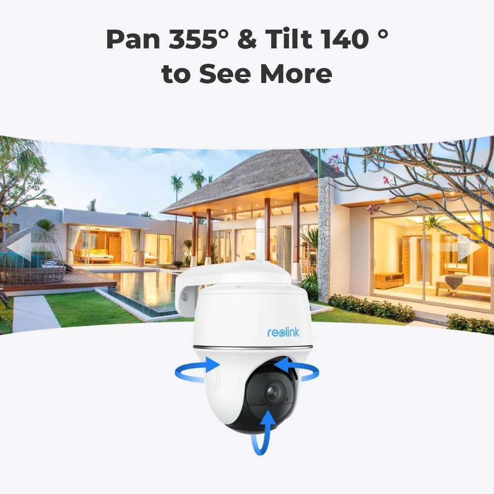 2K Solar Security Camera WiFi Pan Tilt AI Detection