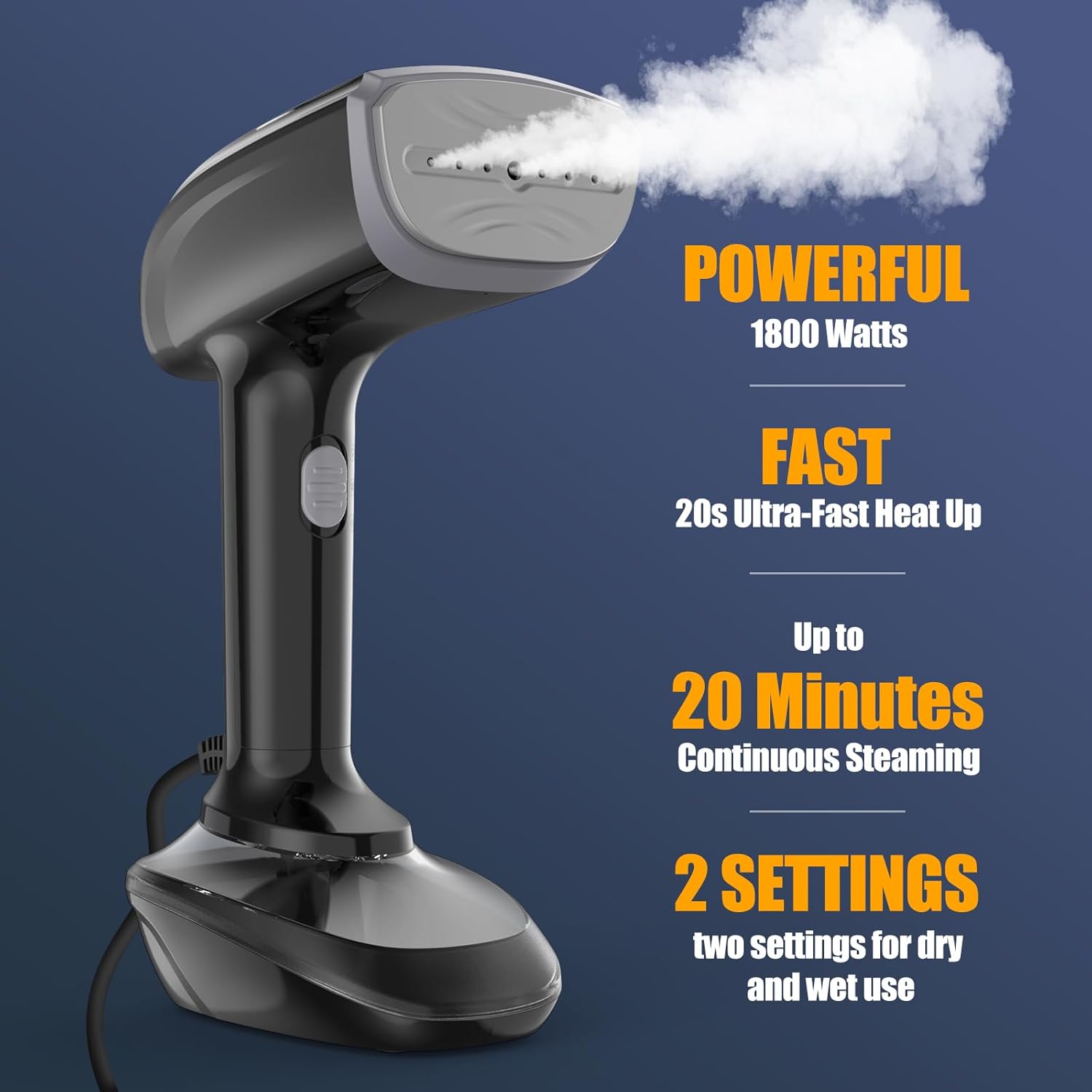 1800W Handheld Garment Steamer 2 In 1 Iron Fast Heat 300ml Tank