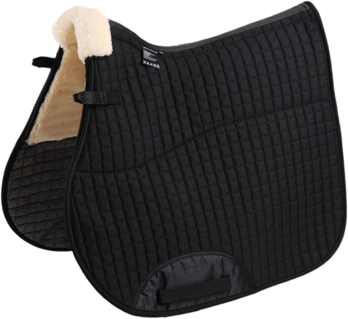 Faux Fur Jump Saddle Pad Full Black Natural