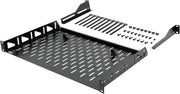 1U Server Rack Shelf 12in Depth 19 Inch Black