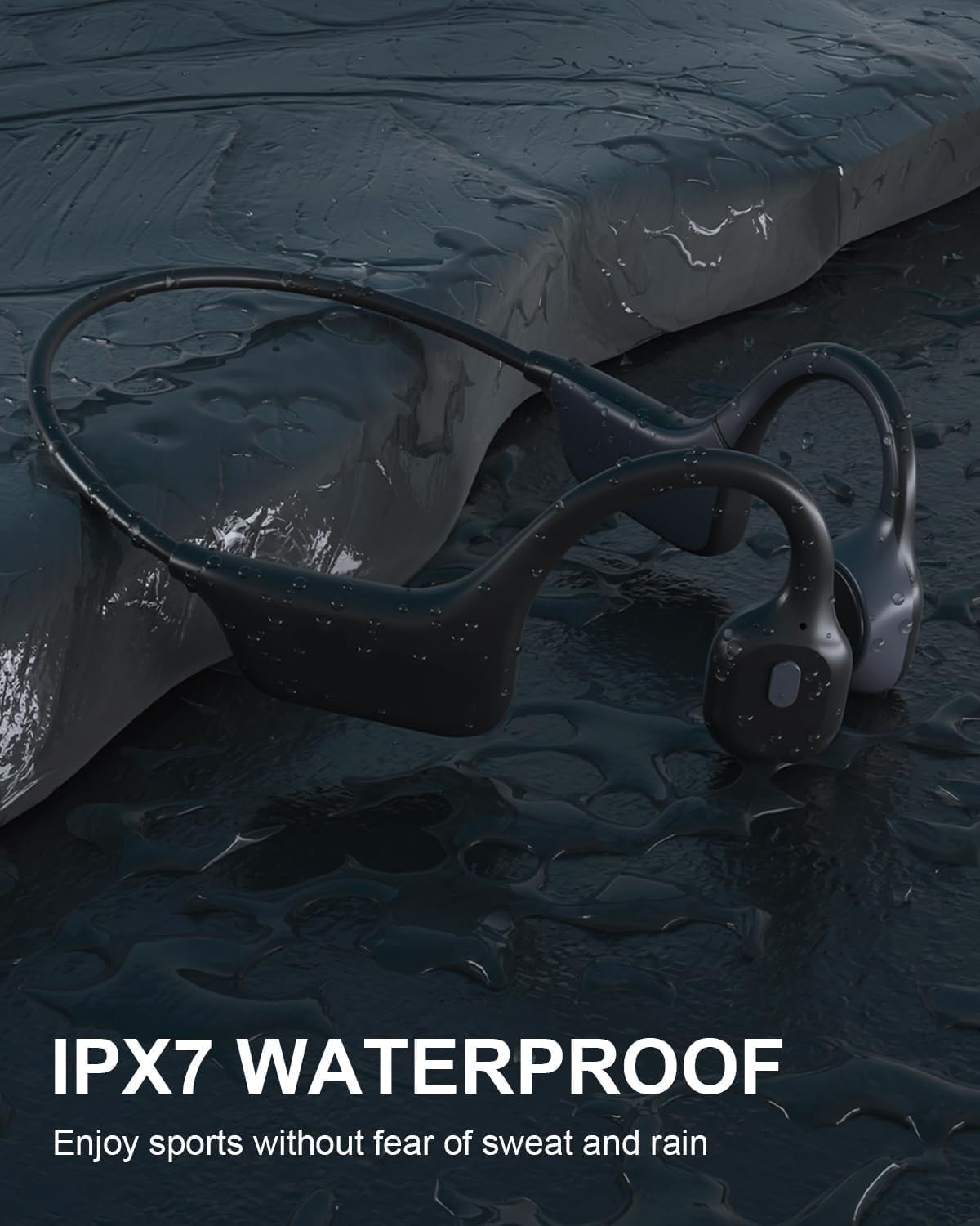 Bone Conduction Open Ear Bluetooth Headphones IPX7 Waterproof Sports