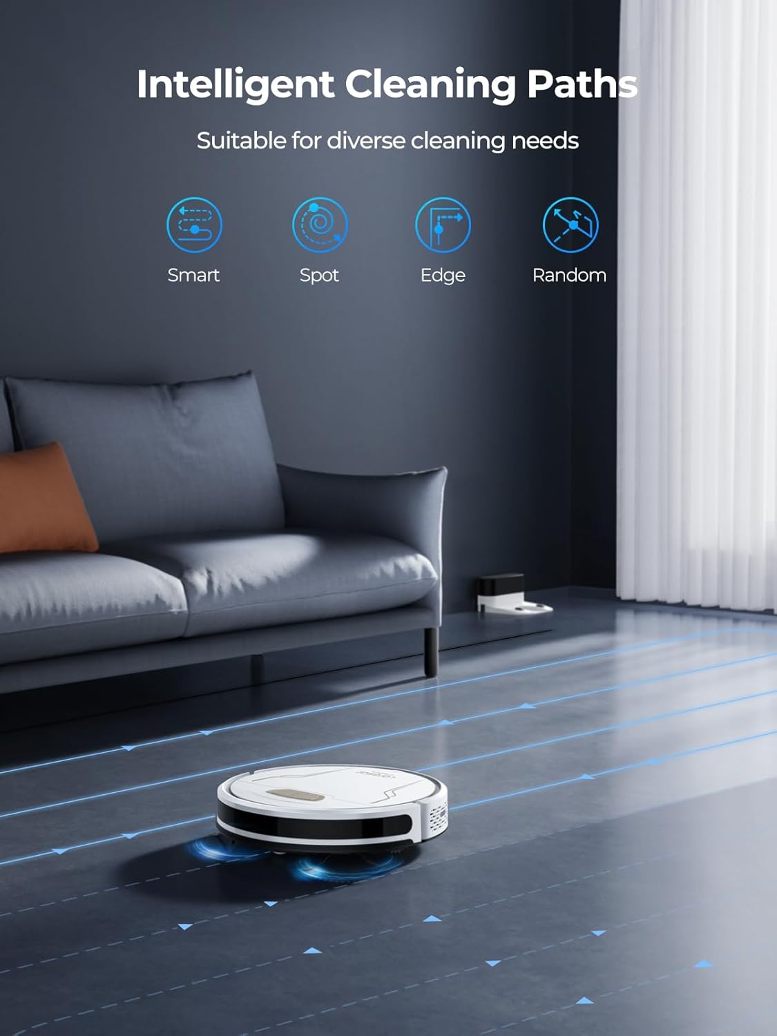 Robot Vacuum Mop 5000Pa Ultra Slim 150Min App Alexa Pet Hair