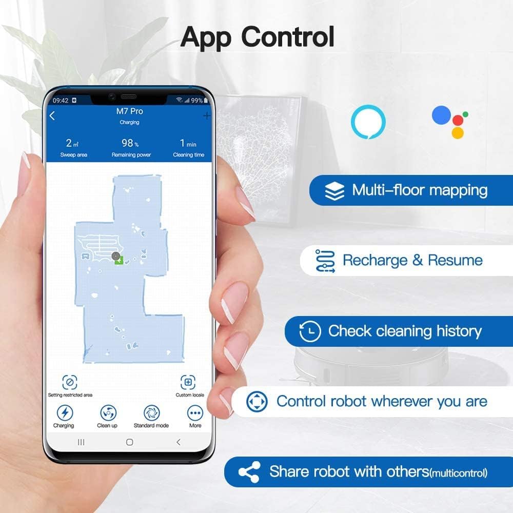 Robot Vacuum Mop 2700Pa LiDAR Mapping WiFi App Smart Clean