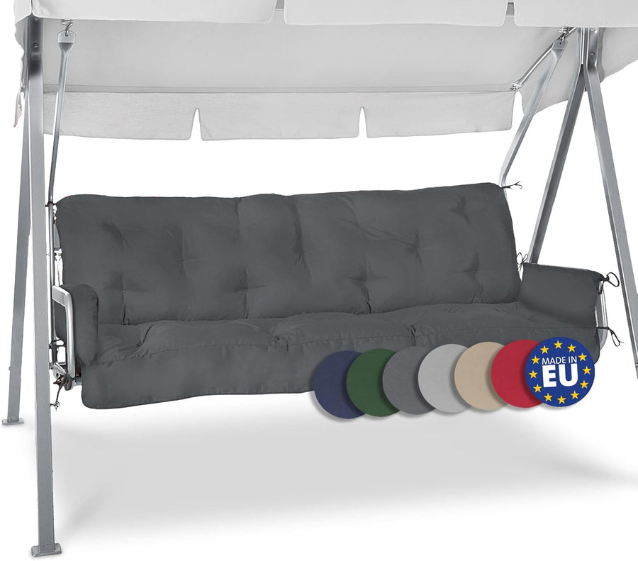3 Seater Garden Swing Seat Cushion 180x50x8cm Grey