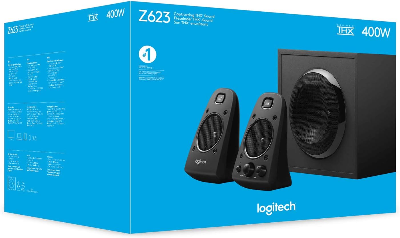2.1 PC Speakers 400W THX Subwoofer Deep Bass RCA AUX