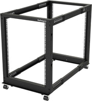 15U 4 Post Mobile Open Frame Server Rack with Wheels