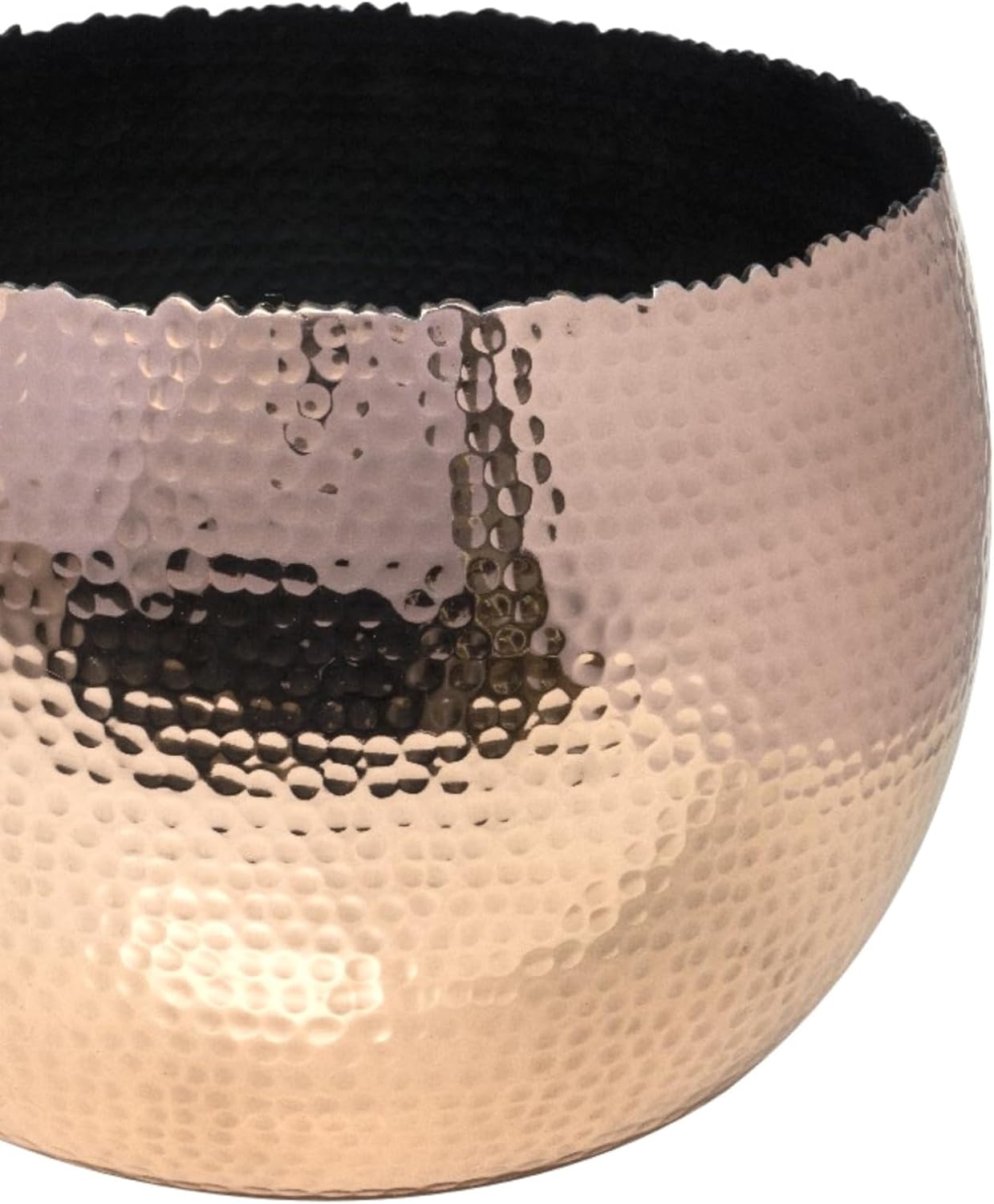 Hammered Copper Planter Bowl 30cm Indoor Metal Plant Pot