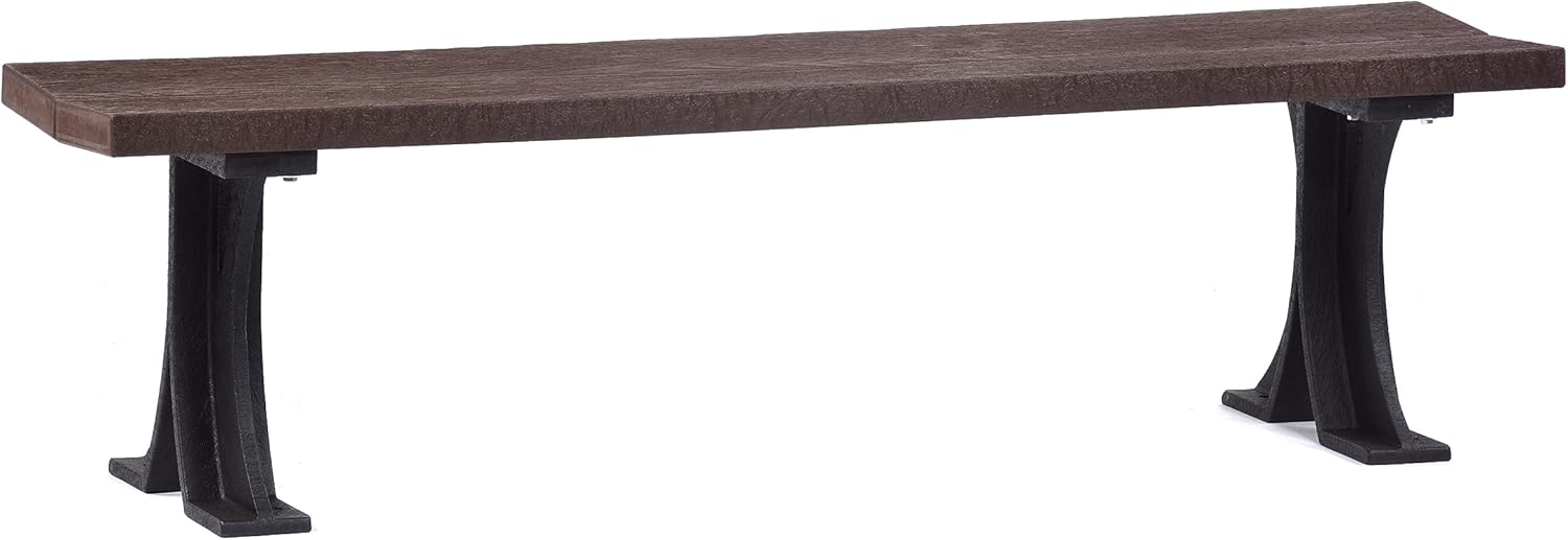 3 Seater Backless Garden Bench Recycled Plastic Outdoor Seat