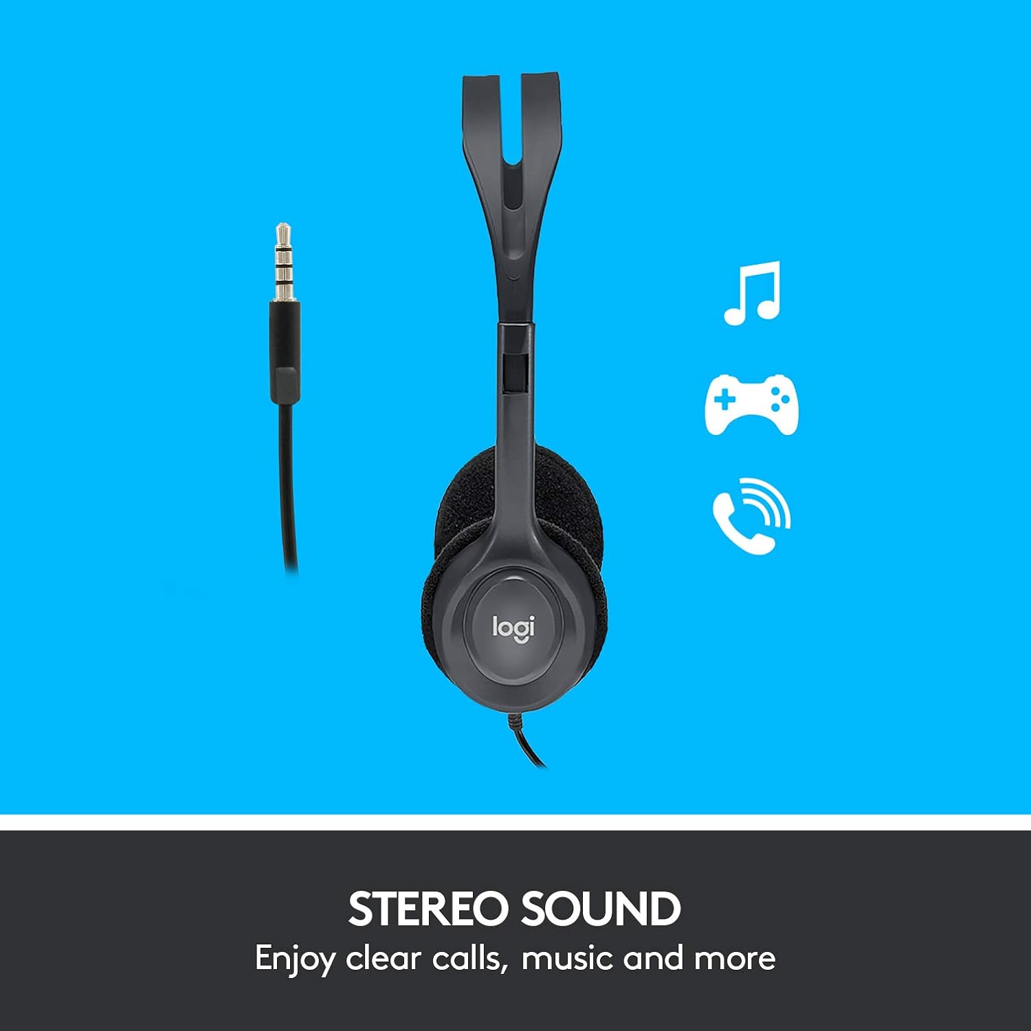 Wired Stereo Headset With Noise Cancelling Mic 3.5mm