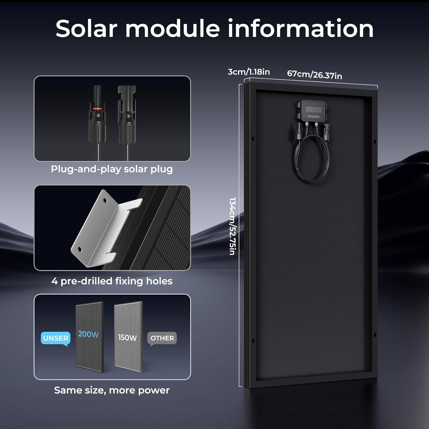 800W Solar Panel 4x200W N Type Monocrystalline IP68 MC4