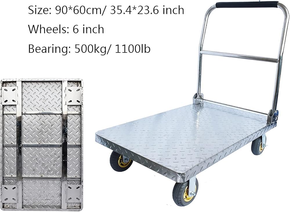 Heavy Duty Stainless Steel Platform Truck Dolly Foldable