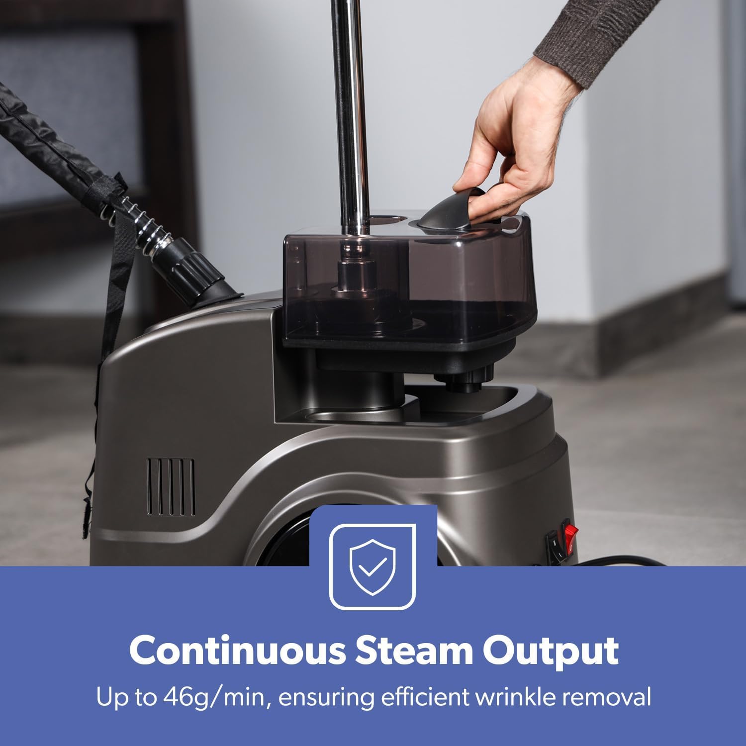 2000W Upright Garment Steamer 3L Tank 46g Steam Pro