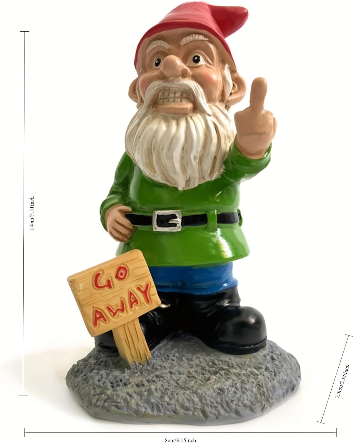Funny Garden Gnome Statue Resin Outdoor Patio Yard Decor