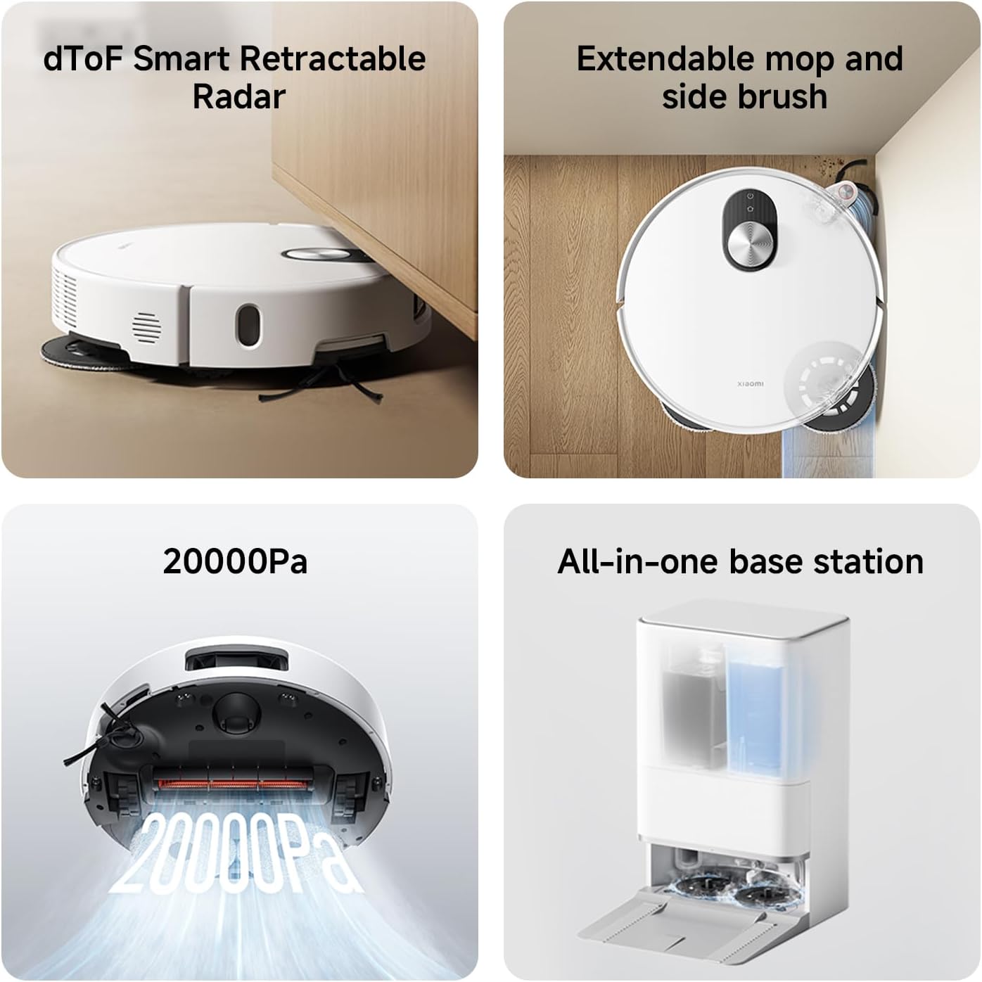Robot Vacuum Mop Self Empty 20000Pa LiDAR Slim Smart Auto Clean