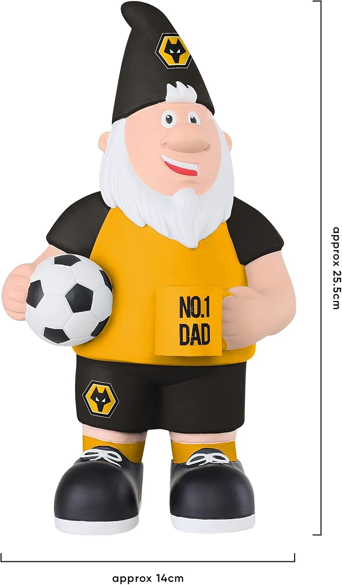 Football Dad Gnome 25cm Hand Painted Garden Ornament Fan Gift