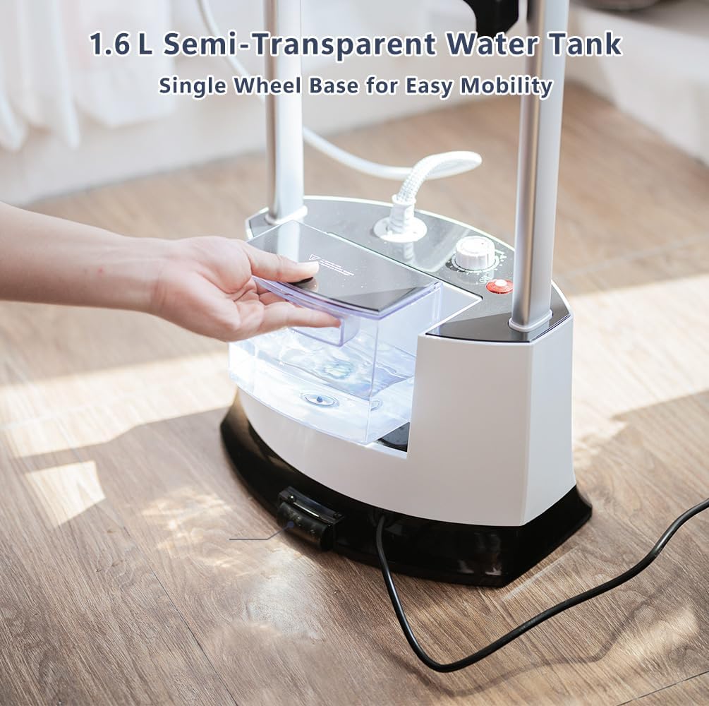 Upright Garment Steamer 1400W 12 Levels 1.6L Tank 95g Steam