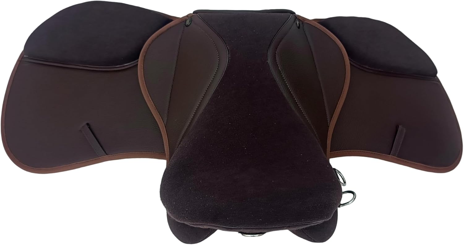 Synthetic GP Horse Saddle 15 Inch Wide Fit Black Brown Suede Seat