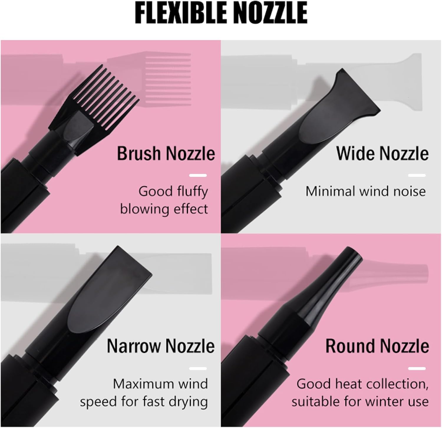 Dog Hair Dryer 2800W Pet Blaster Stepless Speed 4 Nozzle
