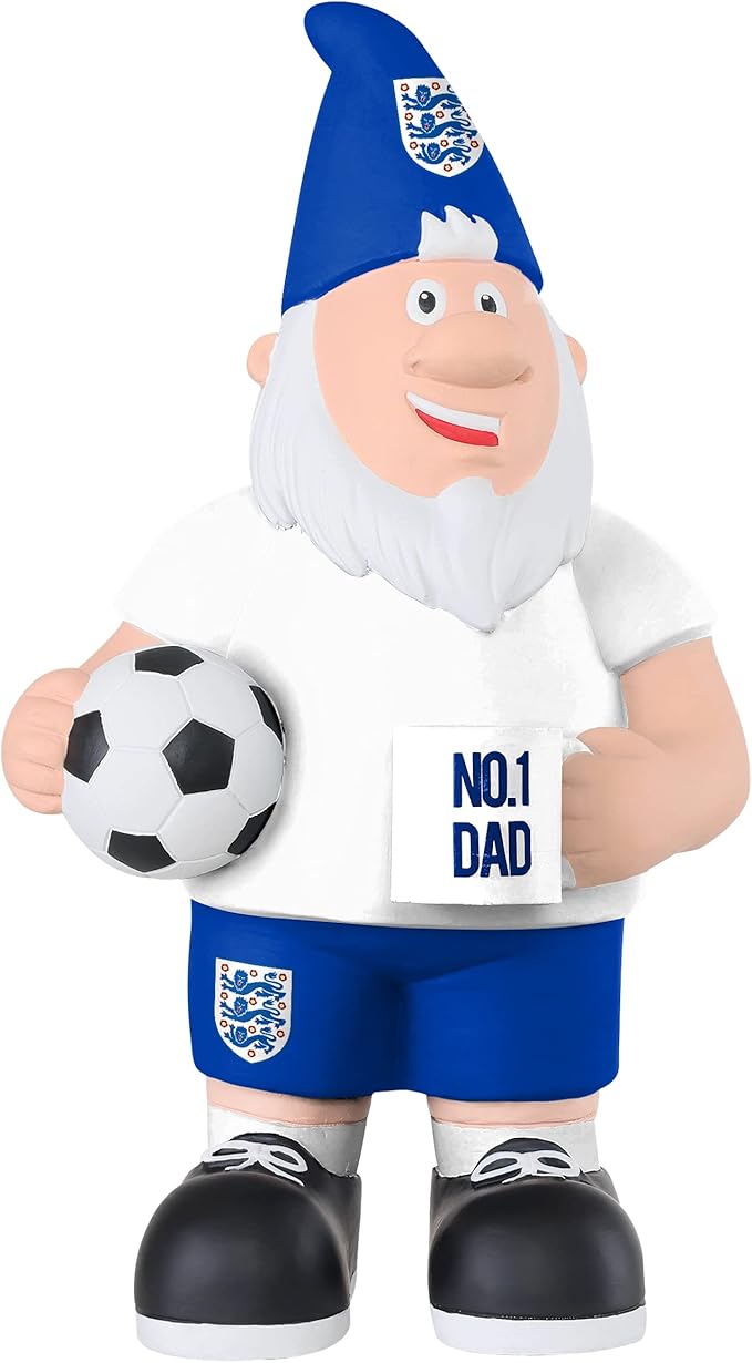 Football England Dad Gnome 25cm Hand Painted Garden Statue