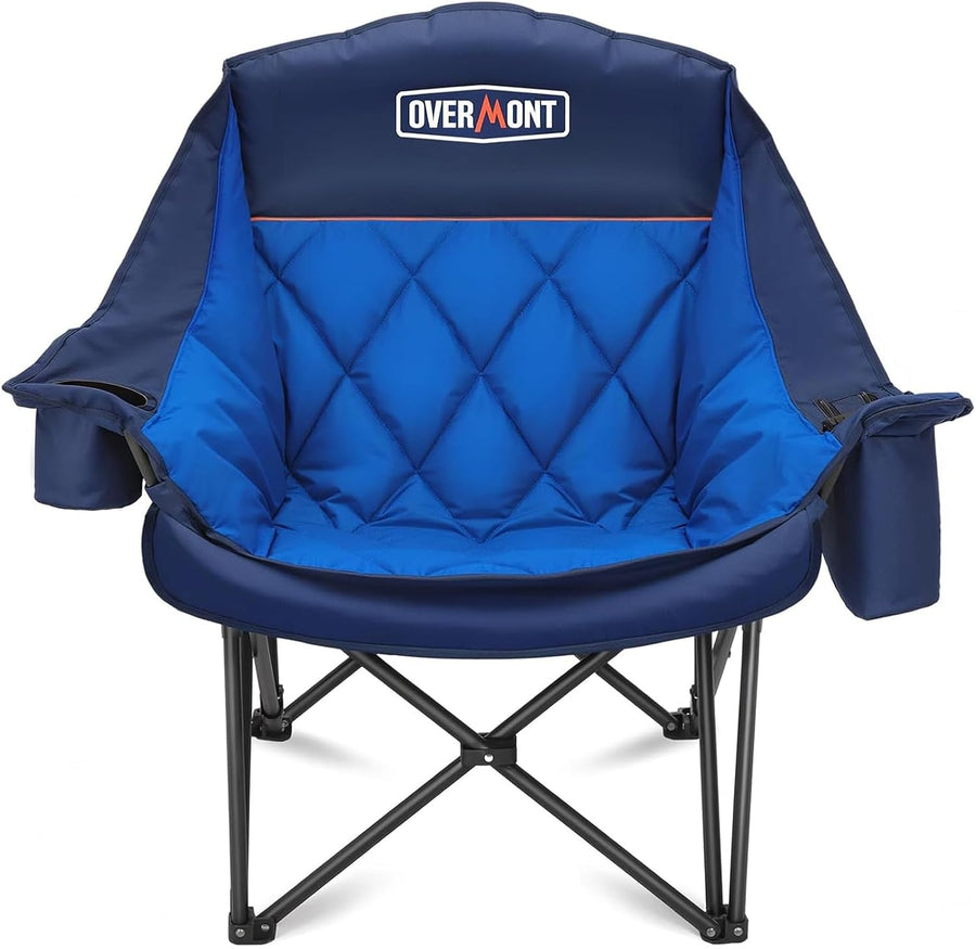Oversized XL Camping Chair 450lb Padded Folding Blue