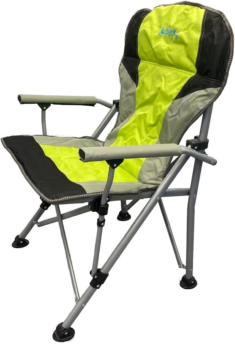 Folding Camping Chair with Cup Holder Side Pocket Lime