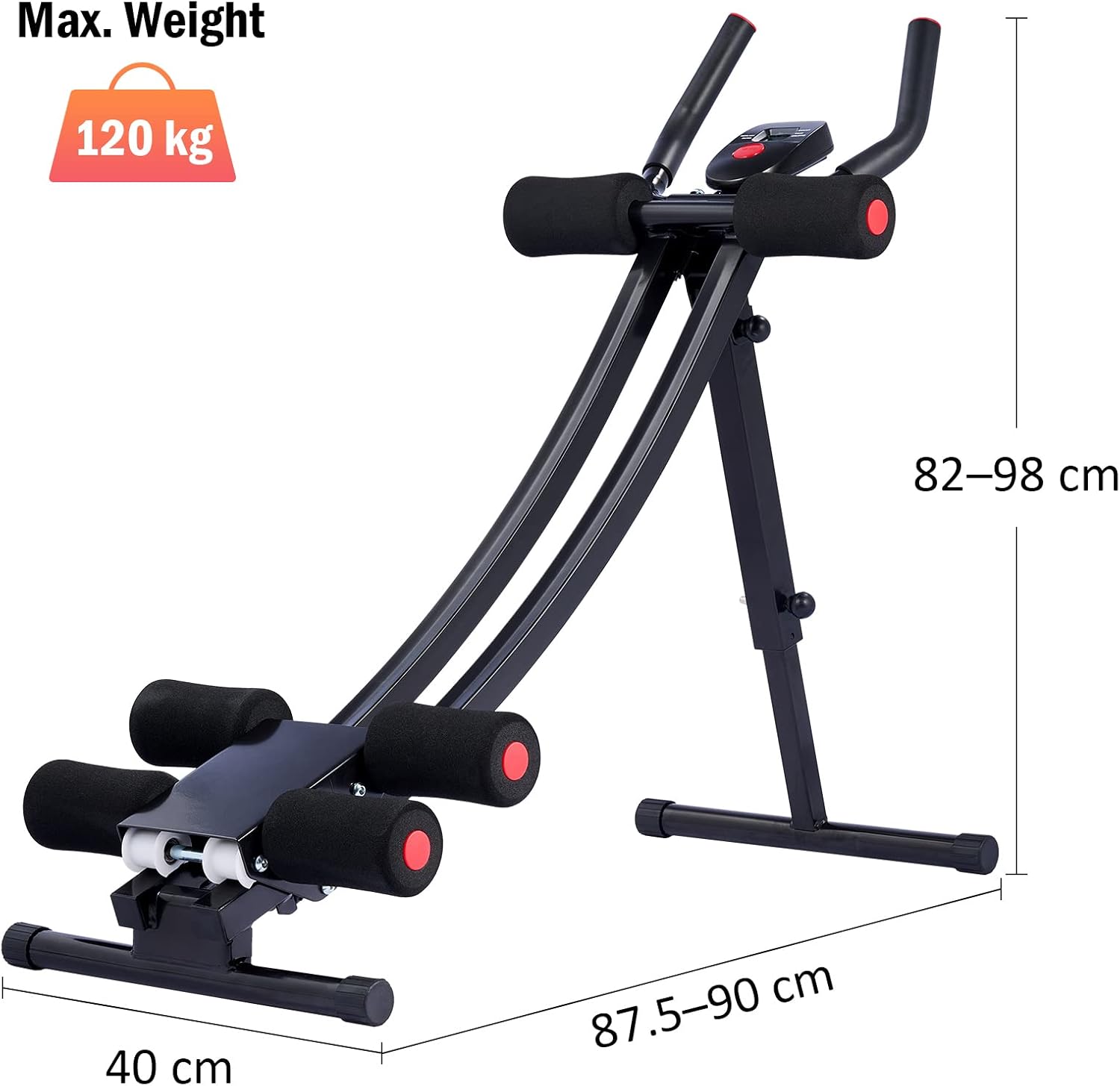 Ab Machine Core Trainer Foldable Abdominal Workout Equipment LCD