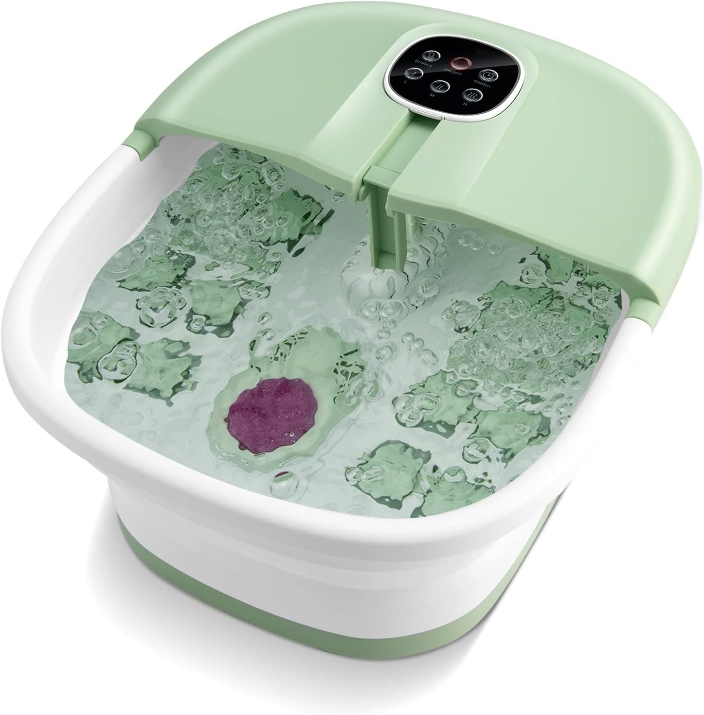 Foldable Foot Spa Massager Heated Bubble Soaker Timer Remote