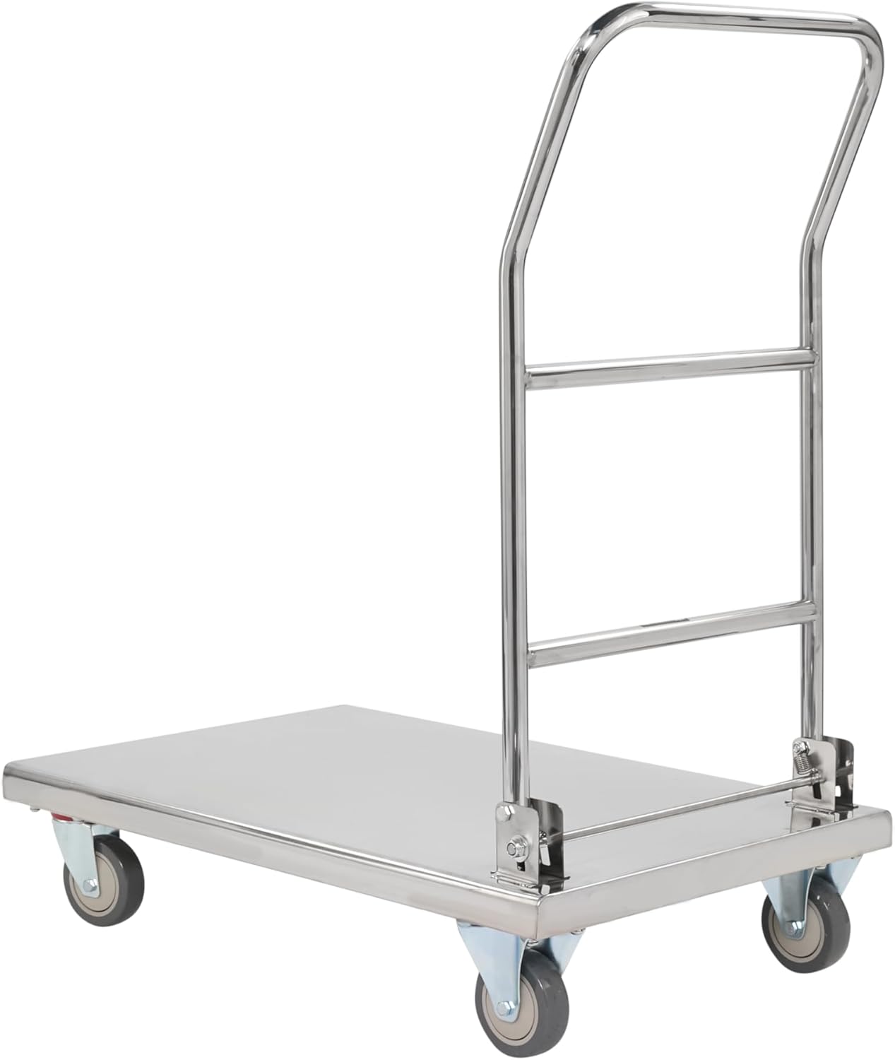 150KG Stainless Steel Platform Trolley Folding Handle
