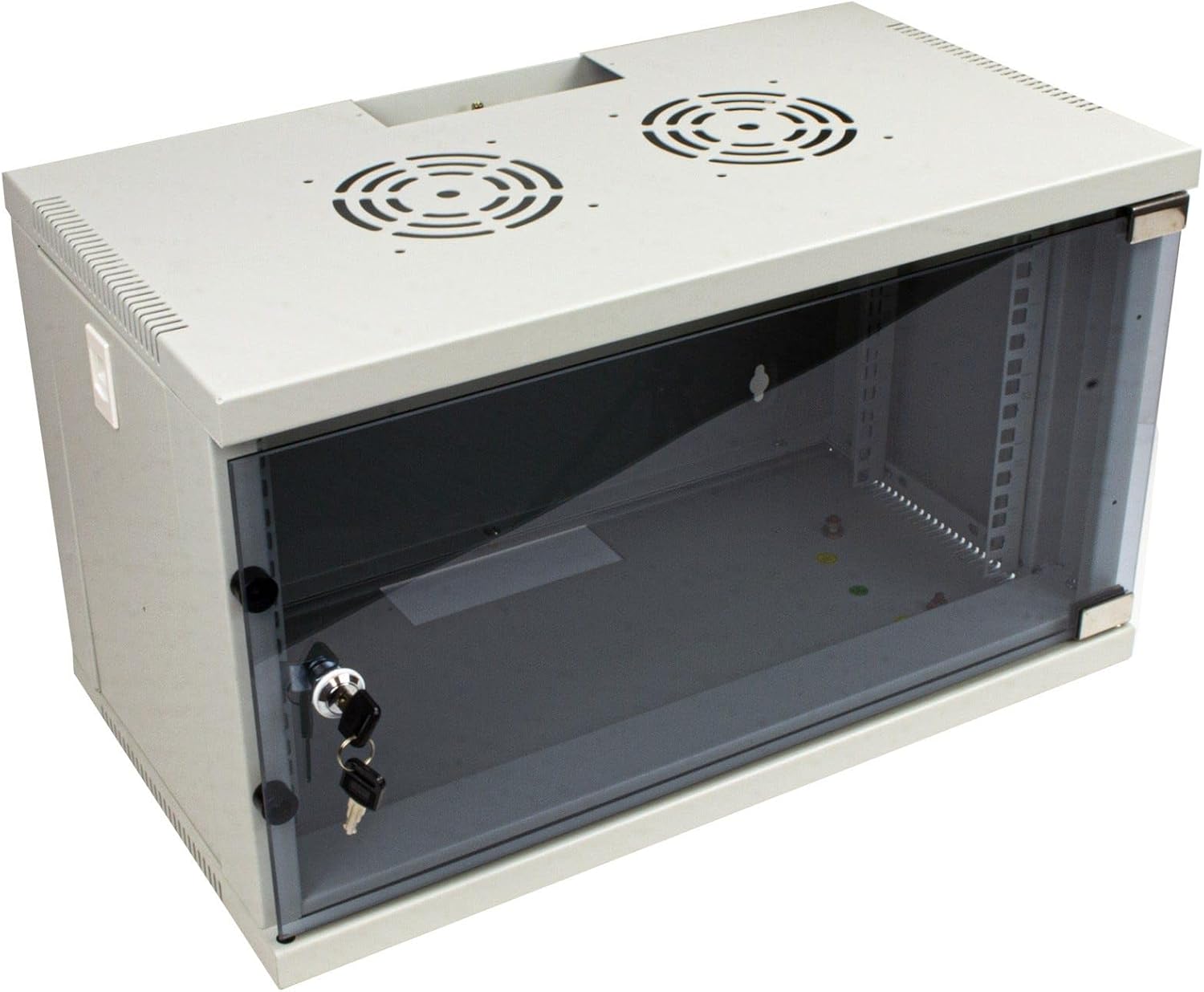 6U Wall Mounted Data Cabinet 19 Inch Glass Door 300mm