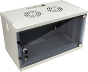 6U Wall Mounted Data Cabinet 19 Inch Glass Door 300mm