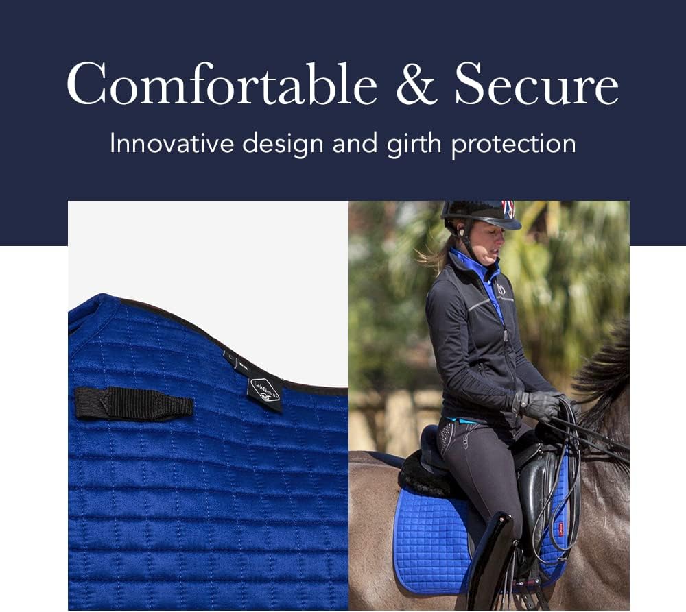 Luxury Dressage Saddle Pad Size L Satin Bamboo Lined Navy