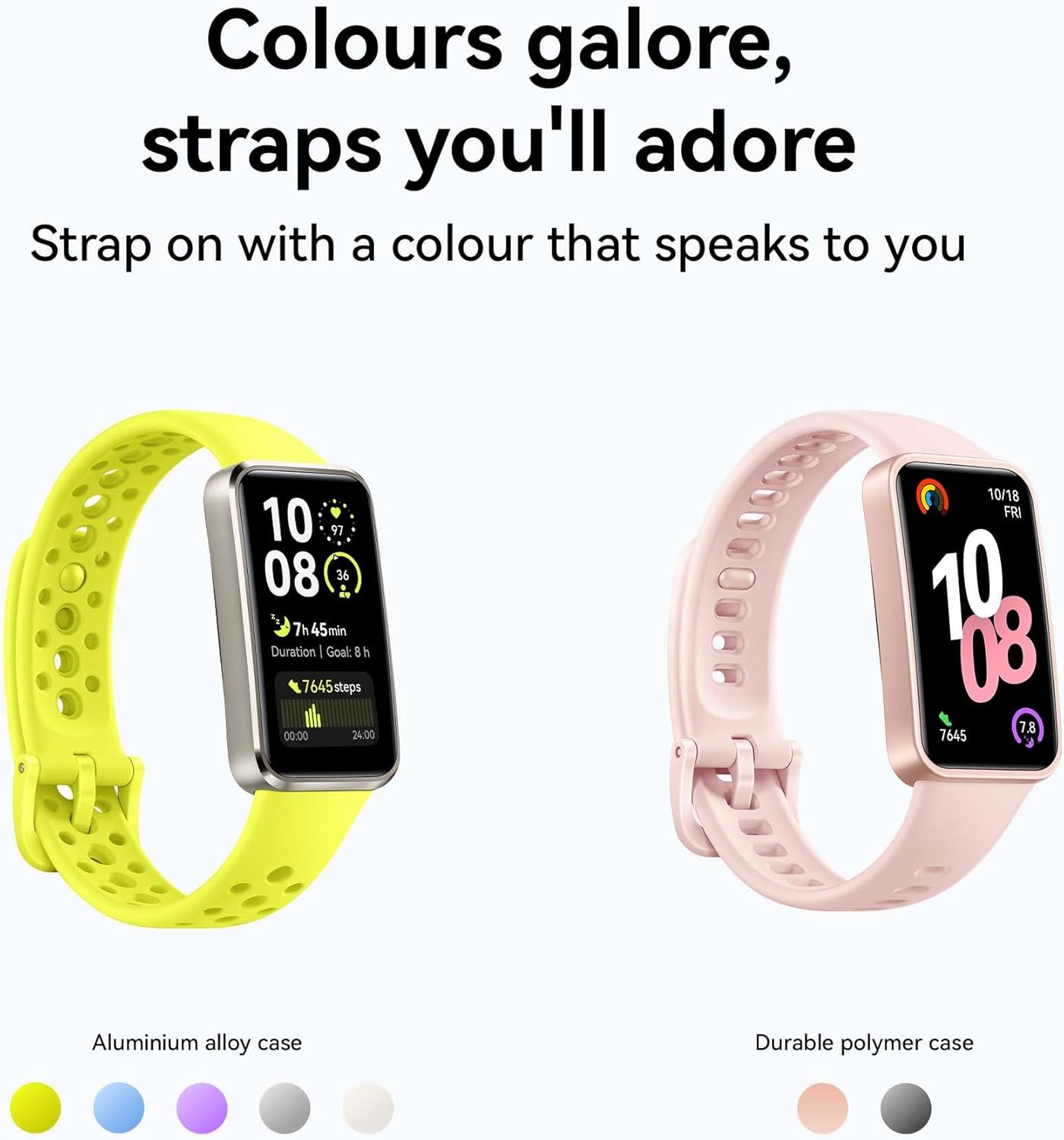 Pink Smart Fitness Band Sleep HRV 14 Day Battery