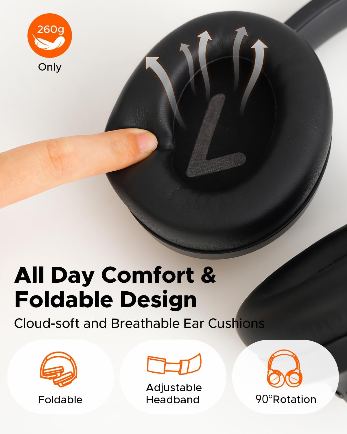 Wireless Over Ear Bluetooth Headphones ANC 125 Hour Battery