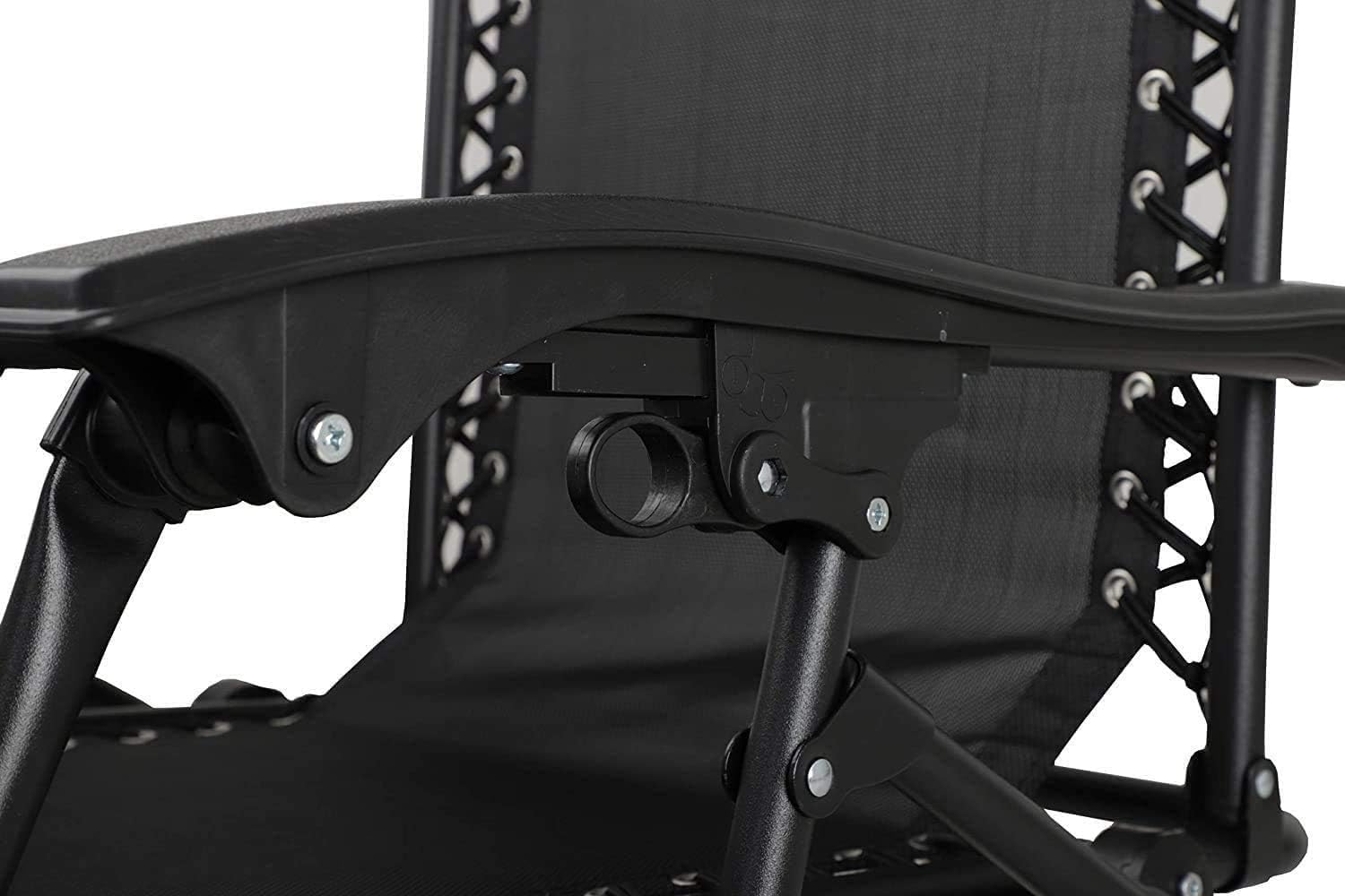 Zero Gravity Reclining Chair Black Folding Sun Lounger