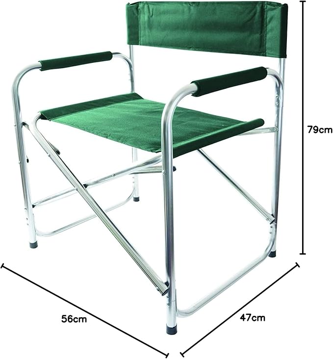 Aluminium Directors Folding Chair with Armrests Green