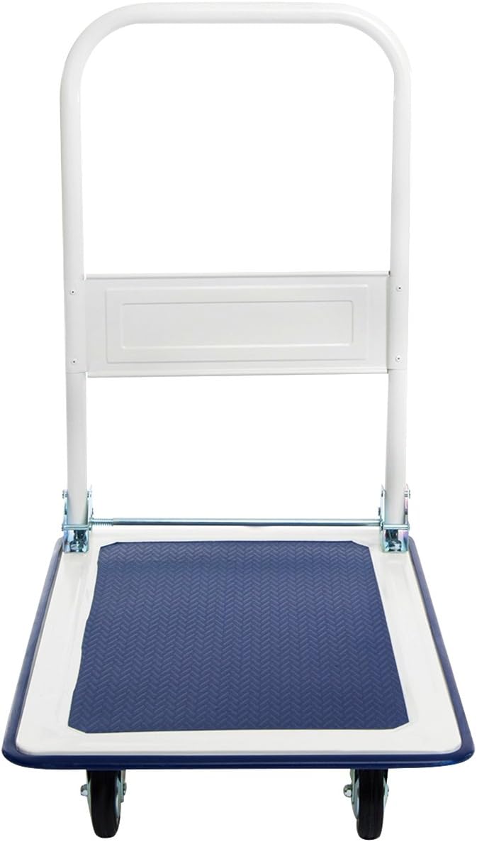 Folding Push Cart Dolly 150KG Flatbed Trolley Blue