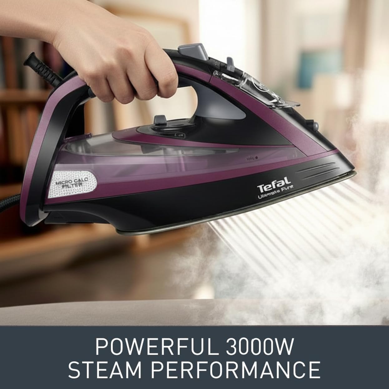 3000W Steam Iron 240g Steam Boost Durilium Soleplate 350ml Tank