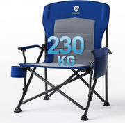 Oversized Folding Camping Chair 230kg Heavy Duty Blue