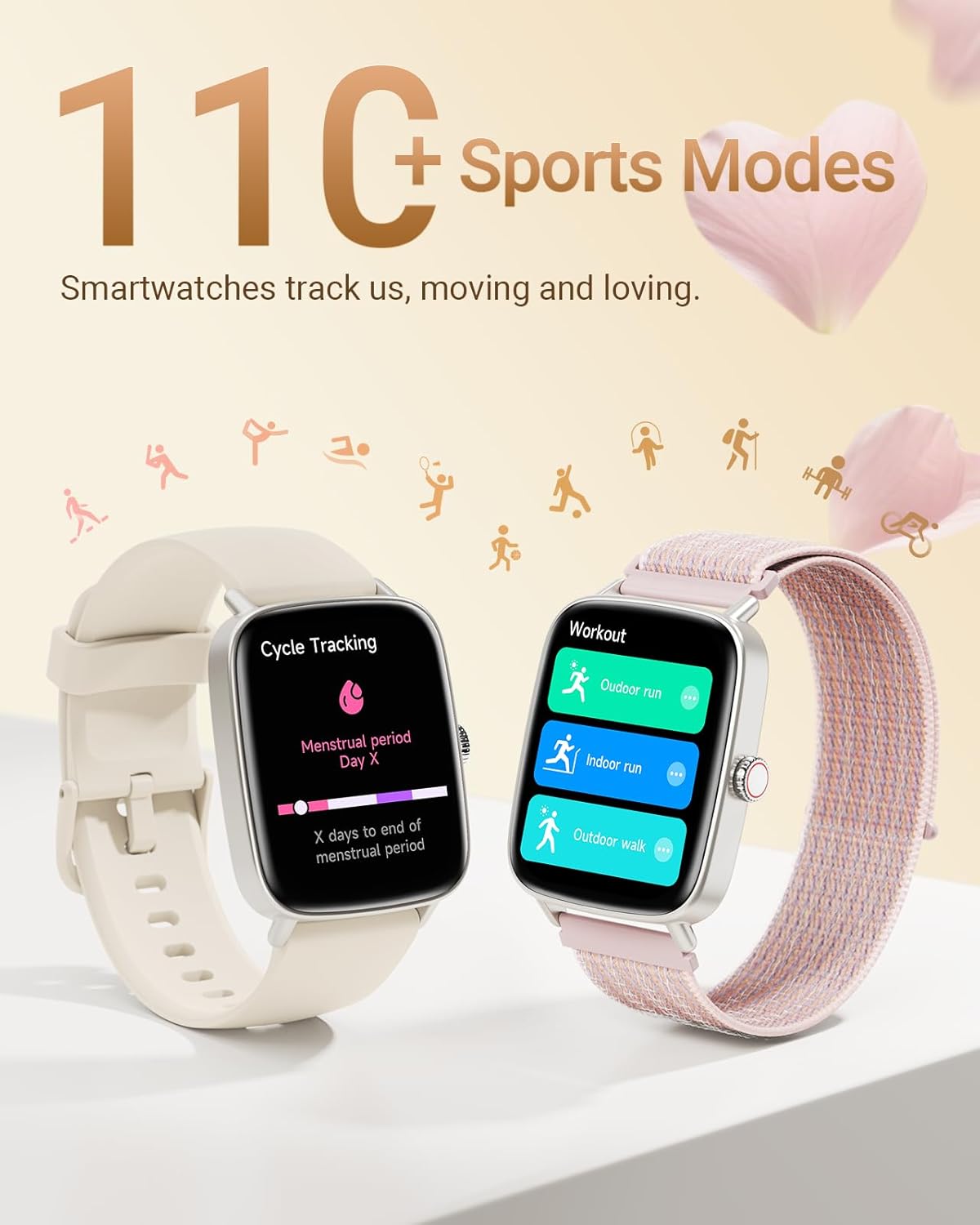 Unisex Smart Watch Bluetooth Call 1.85 Fitness Tracker