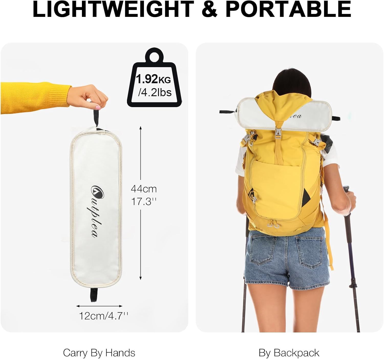 White High Back Lightweight Camping Chair Portable Folding Outdoor Seat