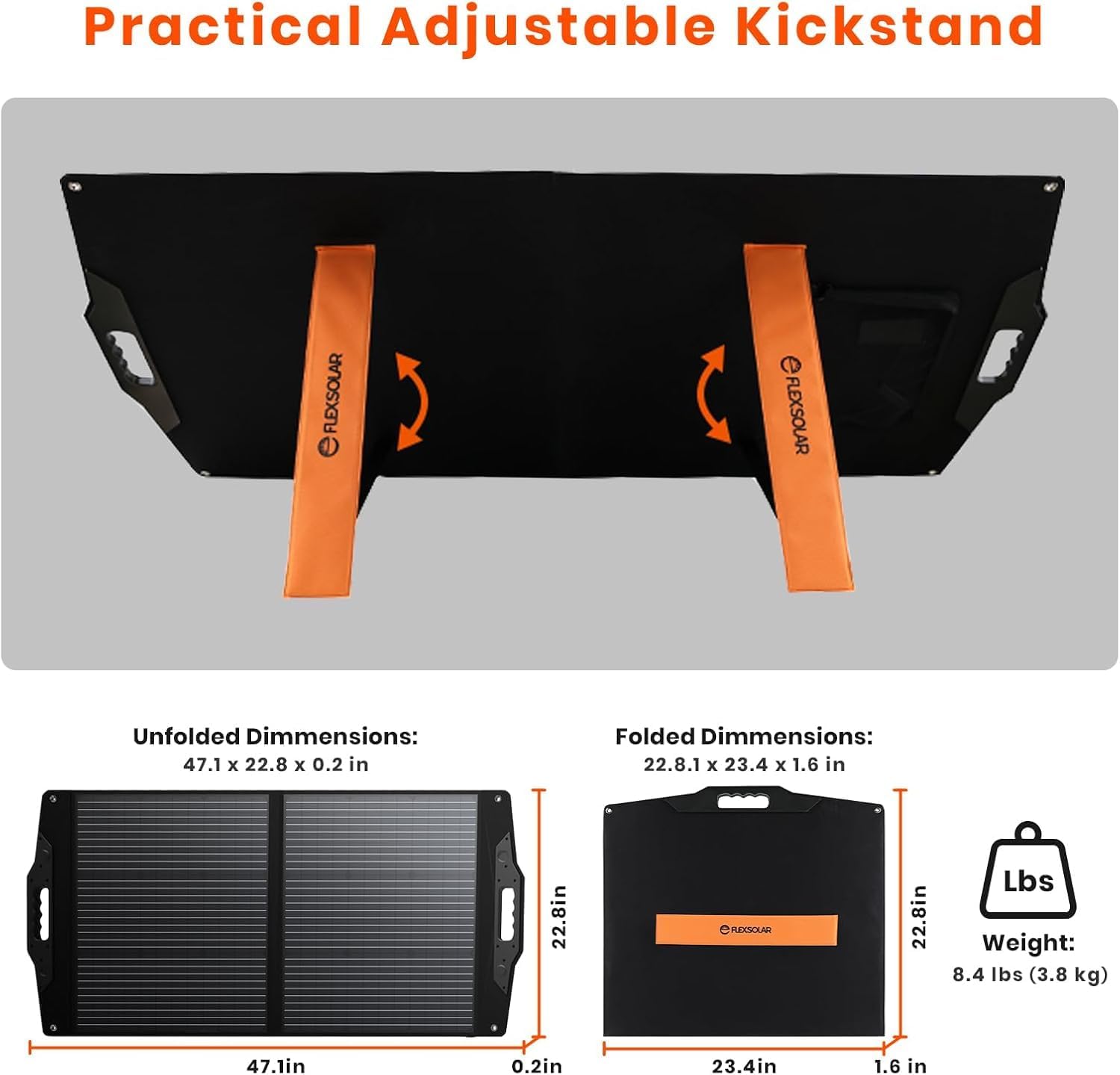 100W Foldable Solar Panel USB C DC Portable Charger Camping